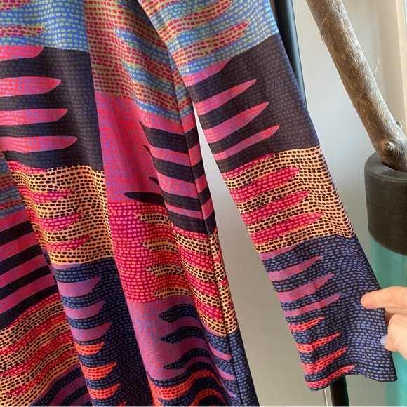 Mara Hoffman Long Sleeve Pink Connector Print Dress Scoop Back Swing Dots Art - Picture 6 of 13